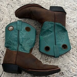 Masterson Boot. Brown and Teal Western Boots